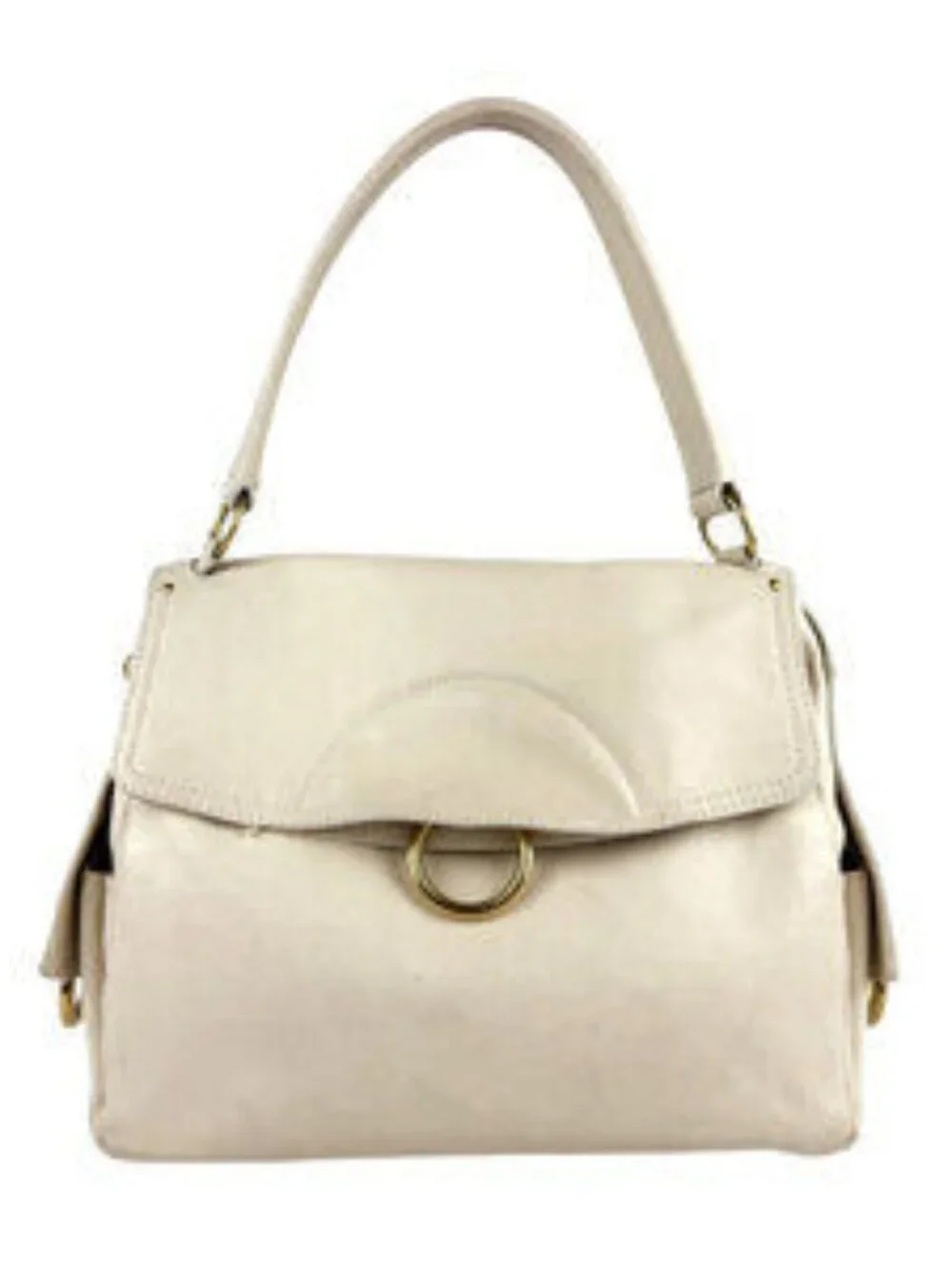 Vintage Leather Cream Shoulder Bag